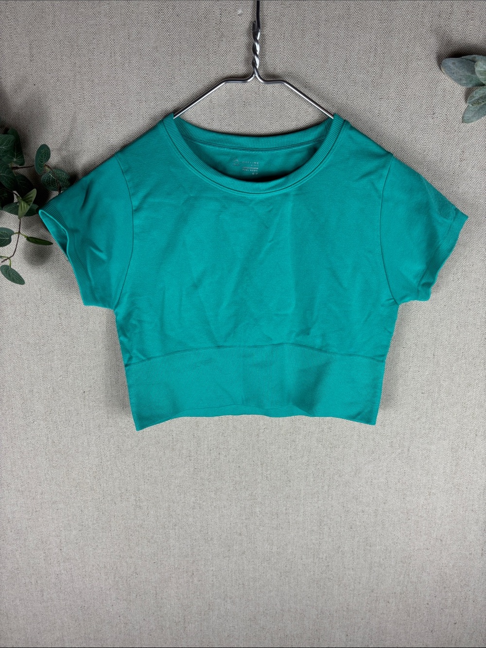 Offline by Aerie > Teal Cropped Short Sleeve Top Medium